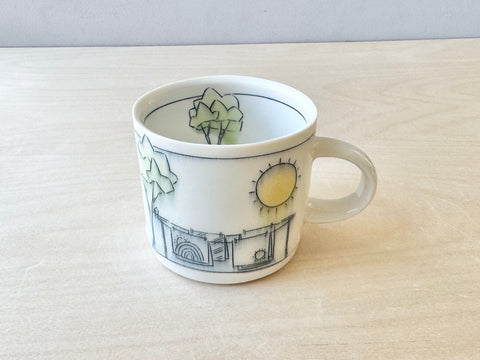 Clothesline Mug with Sun and Trees (10 oz)