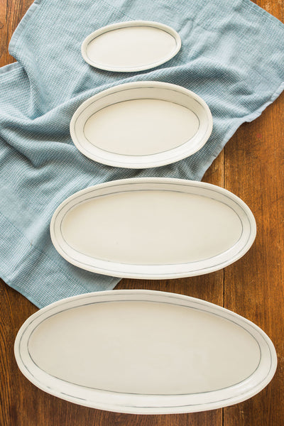 LINE GLASS OVAL PLATE2枚セット nicole_aquillano_simple_line-