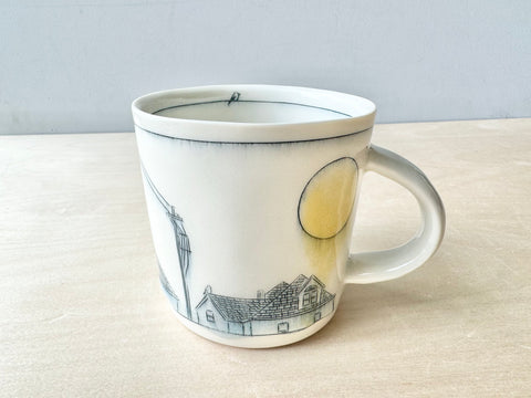 Rooftops & Powerlines Mug w/Bird - 16oz