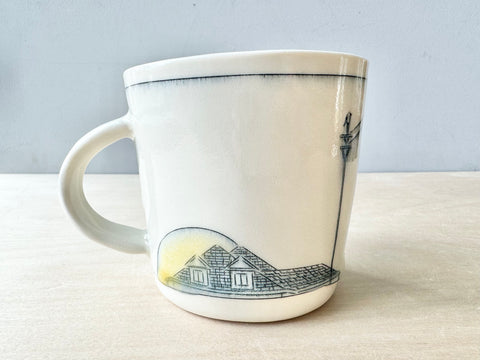 Rooftops & Powerlines Mug w/Bird - 16oz