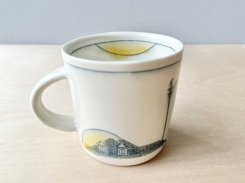 Rooftops & Powerlines Mug w/Bird - 16oz