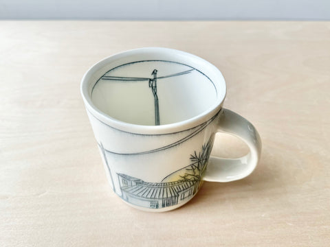 Rooftops & Powerlines Mug w/Bird - 16oz