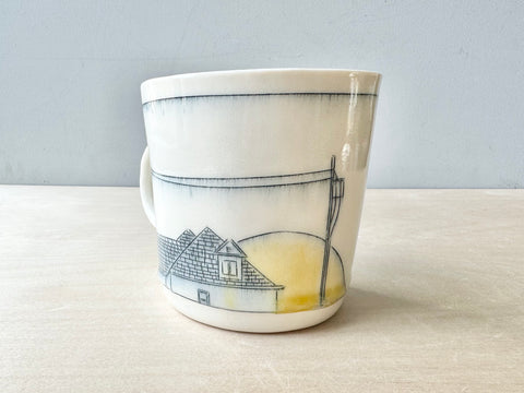 Rooftops & Powerlines Mug at Night w/Pine - 16oz