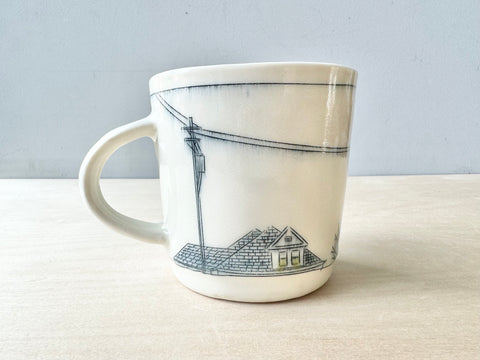 Rooftops & Powerlines Mug at Night - 16oz