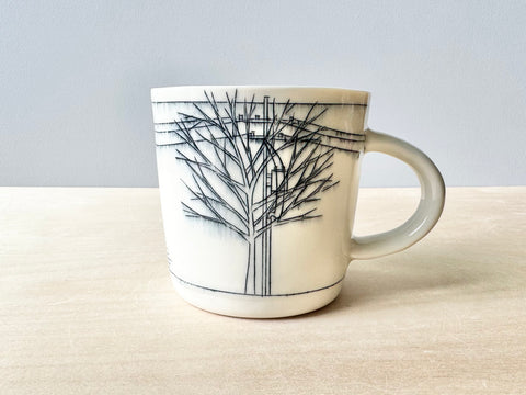 Powerlines & Trees w/Birds Mug (16 oz)