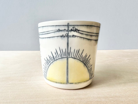Powerlines & Trees w/Birds Mug (16 oz)