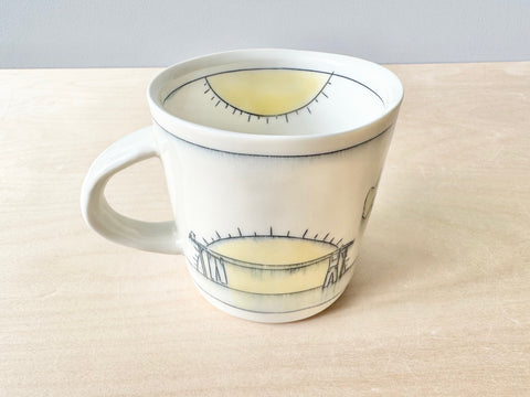 Clothesline, Sun, & Birds Mug (16 oz)