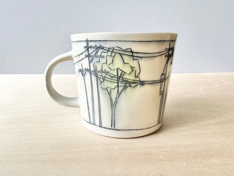 Trees & Powerlines w/Sun Large Mug (20 oz)