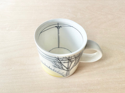 Trees & Powerlines w/Sun & Birds Mug (10 oz)