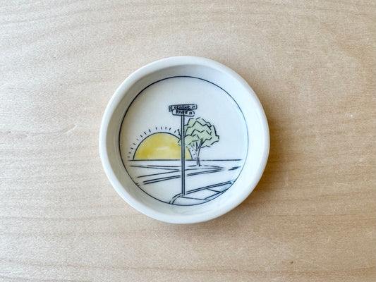Street Sign Teeny Tiny Round Dish