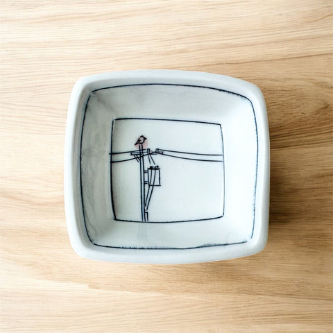 Powerlines w/ Bird Tiny Square