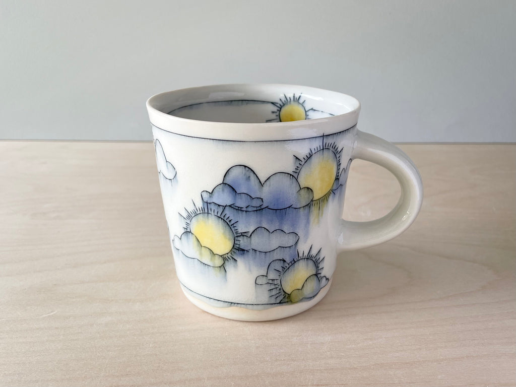 Drippy clouds & sunshine mug (16oz)