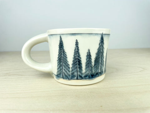 Extra drippy night-time pine tree mug (8oz)
