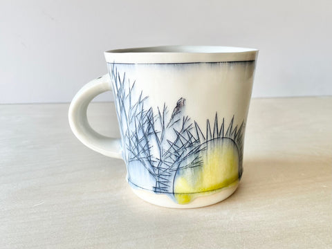 Starry night sky, cardinal & sunshine mug (16 oz)